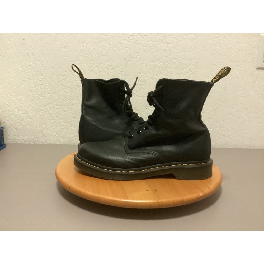 Dr. Martens 1460 Pascal Boots Womens 11 Black Virginia Leather 8-Eye Lace Up